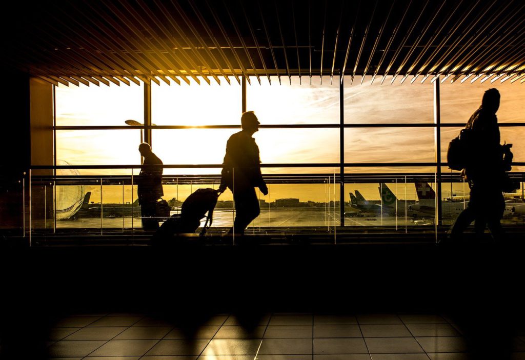 airport, man, travel